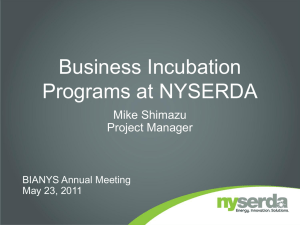 Business Incubation Programs at NYSERDA