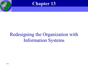 Chapter 13 -- Redesigning the Organization with Information Systems