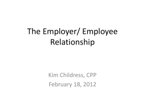 The Employer/ Employee Relationship