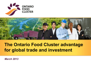 Ontario Food Cluster Overview PowerPoint Presentation