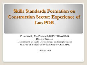 Skills Standards Formation on Construction Sector