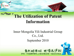 Utilization of Patent Information by Yili Dairy