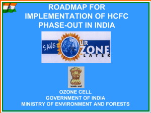 Roadmap for implementation of HCFC phase-out in India