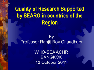 Quality of Research_ACHR_Prof. RRC