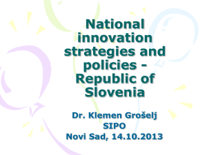 National innovation strategies and policies