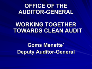 OAG- Towards Clean Audit Report