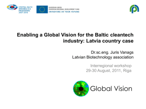 Enabling a Global Vision for the Baltic cleantech industry