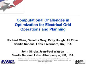 Computational Challenges in Optimization for Electrical Grid