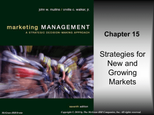 Strategies for New and Growing Markets