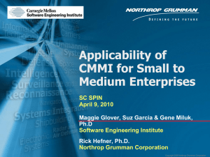 Applicability of CMMI for Small to Medium Enterprises