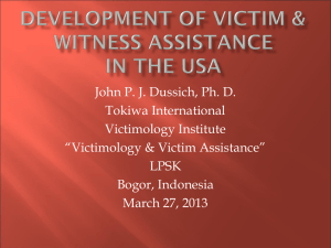 Development of Victim & itness protection in the USA