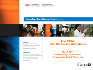 Dr. Aline Dimitri - Canadian Food Inspection Agency