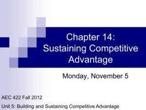 Oct 29, 2012 - Sustaining Competitive Advantage