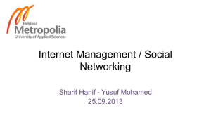 Internet Management - Social Networking