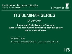 Human and Social Factors in Transport: What are the opportunities