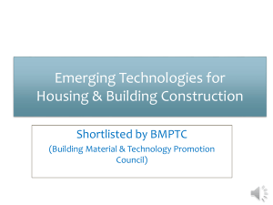 Emerging Technologies for Housing & Building Construction