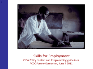 Skills for Employment - Colleges and Institutes Canada