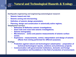 Department: Natural and Technological Hazards & Ecology