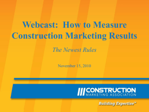 Measuring Marketing - The Construction Marketing Association