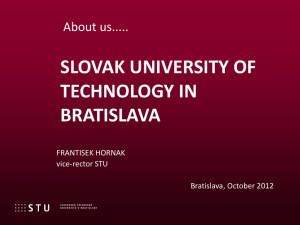 SLOVAK UNIVERSITY OF TECHNOLOGY IN BRATISLAVA