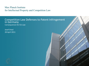 Competition Law Defenses to Patent Infringement in Germany
