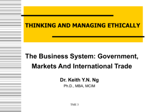 The Business System: Government, Markets and International Trade