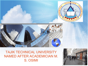 Tajik technical university named after academician M. S. Osimi
