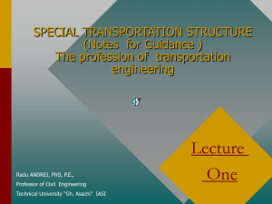 LAND TRANSPORTATION ENGINEERING (Notes for Guidance )