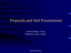 Oral Presentations and Proposals