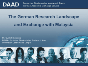 German Reserach Landscape and exchange with Malaysia
