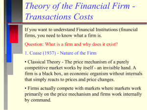 Theory of the Financial Firm