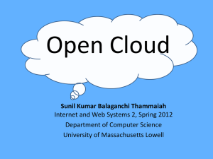 Open Cloud - Computer Science - University of Massachusetts Lowell