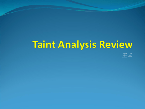 Taint Analysis Review