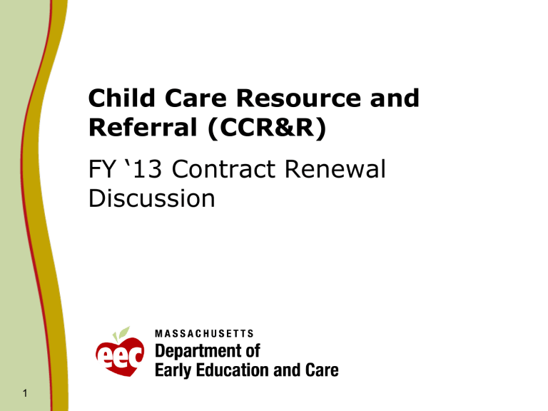 Child Care Resource And Referral CCR R 