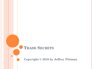 Chapter 5 – Trade Secrets - Arkansas State University