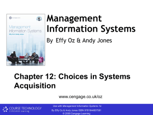 Choices in systems acquisition