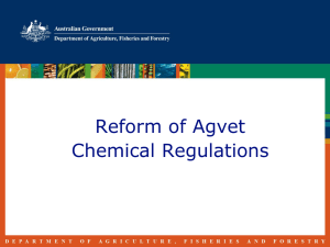 Reform of Agricultural Chemical Regulations