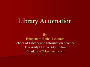 Library Automation - Library and Information Science