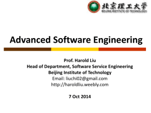 Advanced Software Engineering Theory