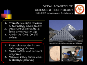 SCIENCE, RESEARCH AND TECHNOLOGY IN NEPAL
