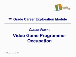Video Game Programmer Occupation PowerPoint