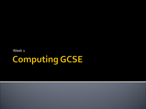 Week 1 - GCSE Computing
