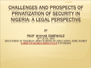 Privatization of Security in Nigeria