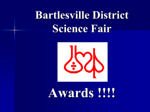 Jr Sr Special Awards Presentation - Bartlesville District Science Fair