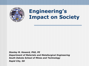 Societal Impact of Engineering - South Dakota School of Mines and