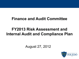 FY2013 Internal Audit Risk Assessment
