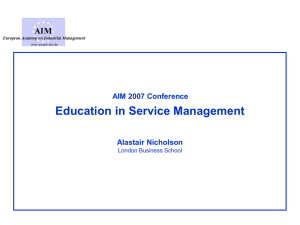 Education in Service management