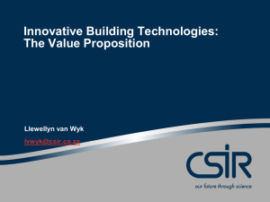 CSIR Innovative building technologies