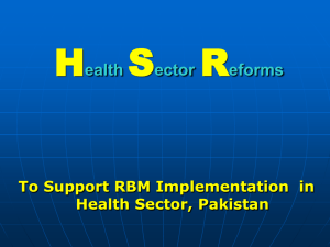 Health Sector Reforms