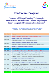 Conference Program - Internet of Things Value Creation Network